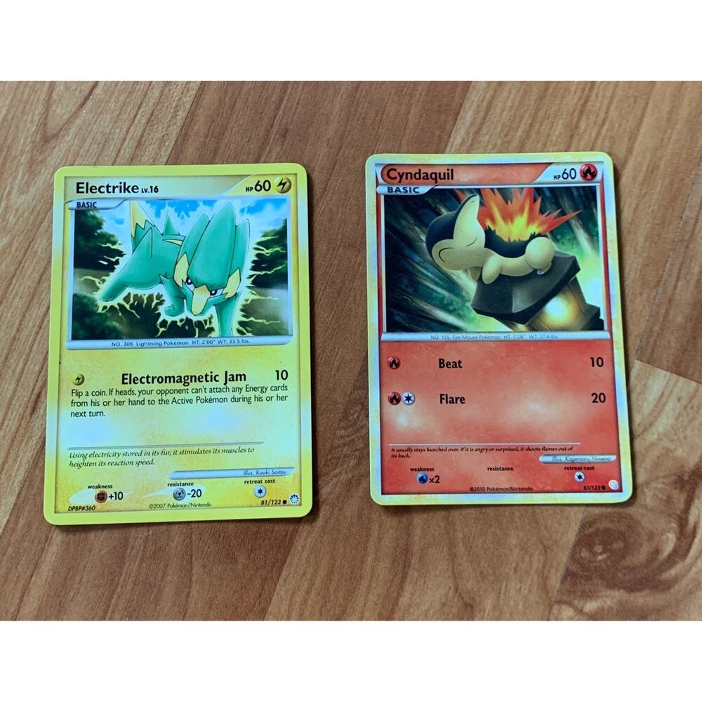 Electrike and Cyndaquil Pokemon Cards
